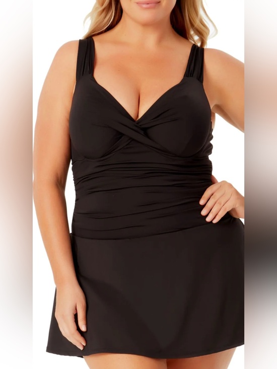 Anne Cole Other - Anne Cole twist front skirted swim suit 18W NWT
